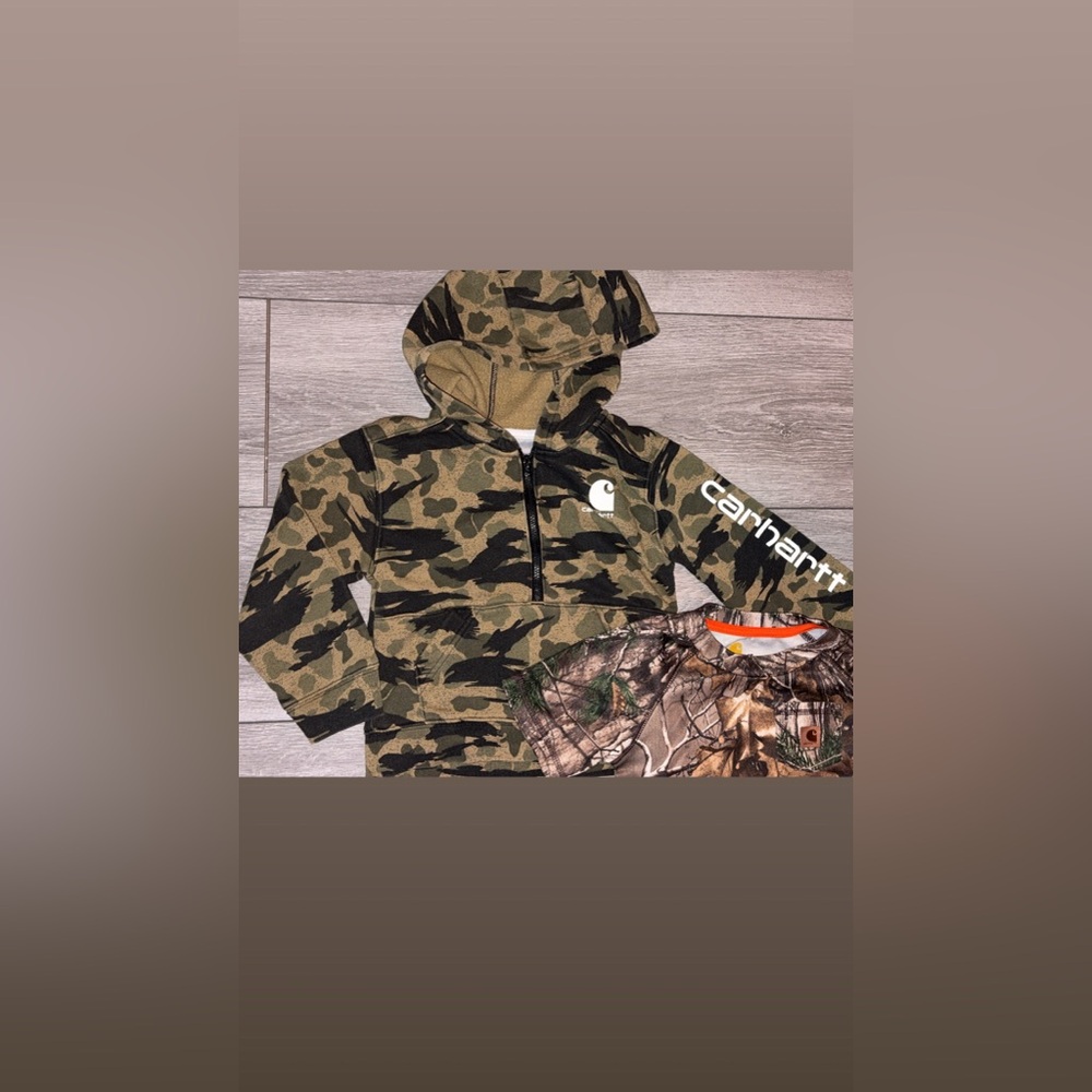Carhartt Boys Size 3T Lot Of Clothes- Hoodie & Shirt Camo Hunting EUC - Picture 4 of 7